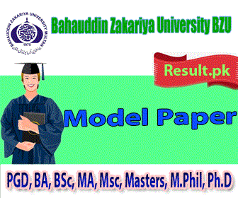 bzu Model Paper 2024 class PGD, BA, BSc, B.Com, MA, Msc, Masters, M.Phil, Ph.D